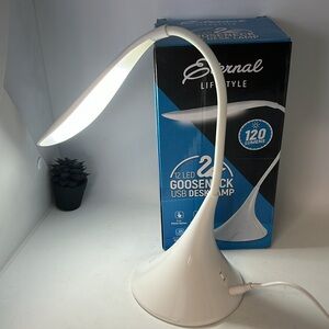 12 LED Gooseneck Dimmable USB Desk Lamp Touch Light NIB